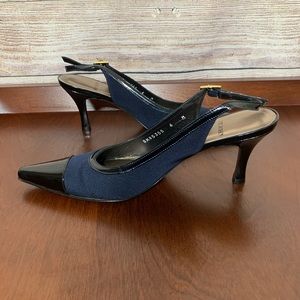 St. John Crepe Sling Back Pumps